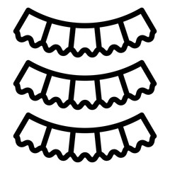 New Year Flags Icon Style