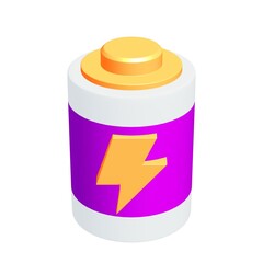 Alkaline cylinder battery with bolt icon