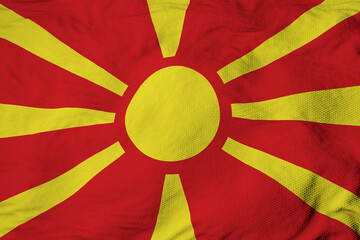 Waving flag of North Macedonia in 3D rendering