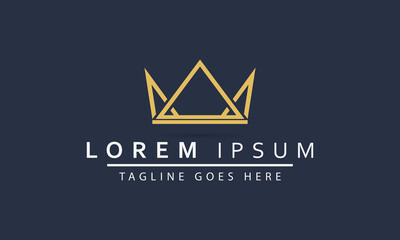 Fototapeta premium Ornamental Crown Line Logo Template Illustration Design