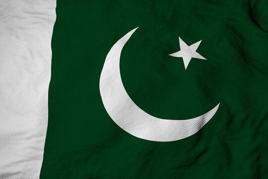Waving flag of Pakistan in 3D rendering