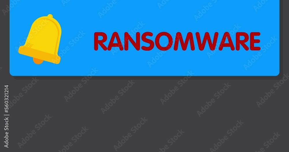 Poster ransomware text on notification bubble from portable information device screen. mobile app message, 