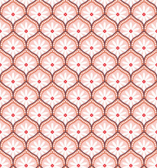 Modern Art Deco Style Sweet Fashion Flowers Trendy Colors Damask Decorative Illustration Hand Drawn Seamless Pattern Perfect for Allover Fabric Print or Wrapping Paper