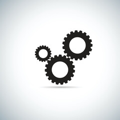 Gear Icon, Flat Design Illustration Icon