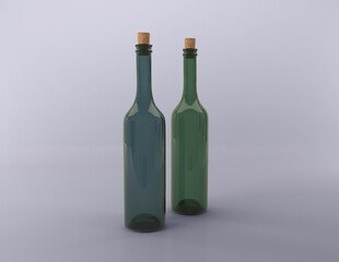 3D Rendered Bottles Mockup Template