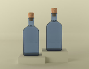 3D Rendered Bottles Mockup Template