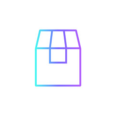 Package delivery service icon with blue gradient outline style. Related to order tracking, delivery home, warehouse, truck, scooter, courier and cargo icons. Shipping symbol. Vector illustration