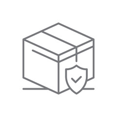 Protection Delivery service icon with black outline style. Related to order tracking, delivery home, warehouse, truck, scooter, courier and cargo icons. Shipping symbol. Vector illustration