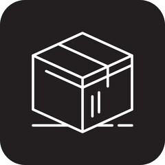Package Delivery service icon with black filled line style. Related to order tracking, delivery home, warehouse, truck, scooter, courier and cargo icons. Shipping symbol. Vector illustration