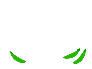 かわいいエンドウのフレーム／手描きイラスト素材