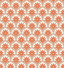 Modern Art Deco Style Sweet Fashion Flowers Trendy Colors Damask Decorative Illustration Hand Drawn Seamless Pattern Perfect for Allover Fabric Print or Wrapping Paper