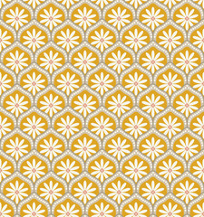 Modern Art Deco Style Sweet Fashion Flowers Trendy Colors Damask Decorative Illustration Hand Drawn Seamless Pattern Perfect for Allover Fabric Print or Wrapping Paper