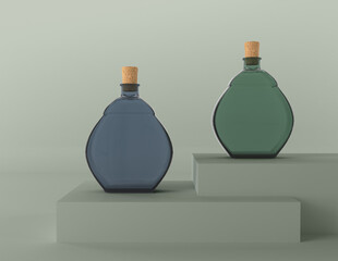 3D Rendered Bottles Mockup Template