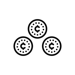Black line icon for cents