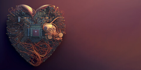 Heart for valentine's day, cute heart made using artificial intelligence to be used as a card or with romantic words