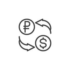 Money exchange line icon