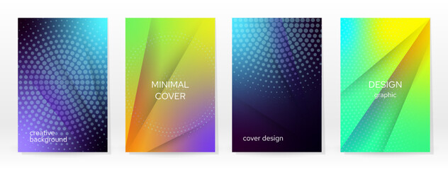 Fototapeta premium Minimal Poster. Pastel Soft. Rainbow Gradient Set.
