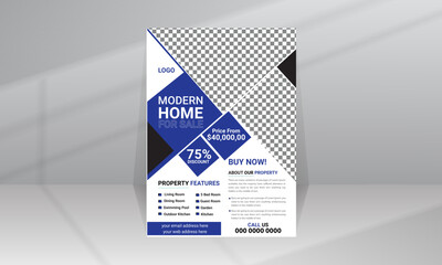 Unique Real Estate Business Brochure Flyer design template, Creative Home Sale Poster with a4 paper size.