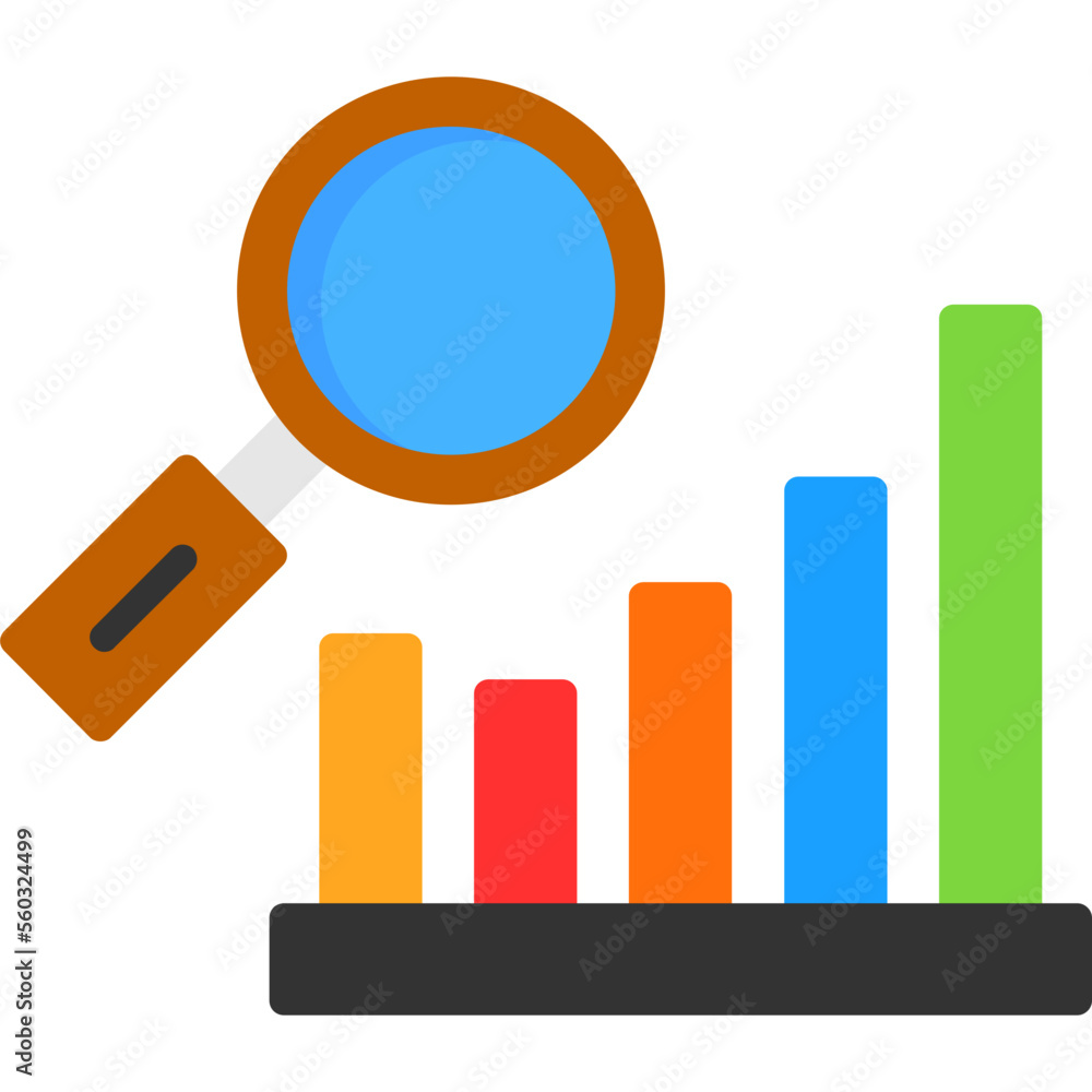 Wall mural bar chart research icon