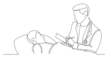hospital man doctor examining child patient making notes - PNG image with transparent background