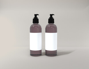 3D Rendered Bottles Mockup Template