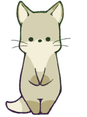 擬人化したきつね