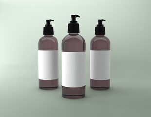 3D Rendered Bottles Mockup Template