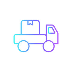 Delivery pickup delivery service icons with purple blue outline style. Shipping logistics symbol sign. Simple vector illustration. Related to package, fee, fast courier