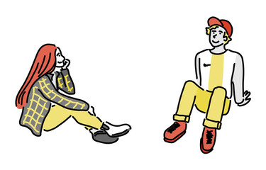 座る人物セット　秋冬
