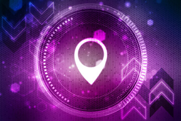 2d rendering Red map pointer
