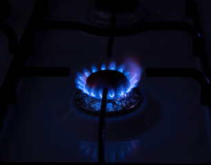 old kitchen stove with natural gas