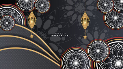 Abstract black and gold ramadan ramadhan background banner