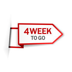 4 week to go banner template. Flat style vector 
design.