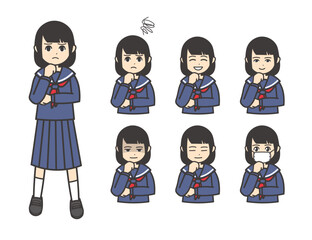 女子学生 悩む 01