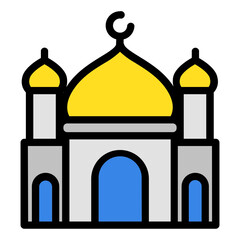 mosque color line icon