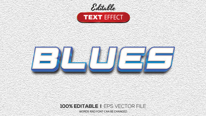 3D editable text effect blues theme