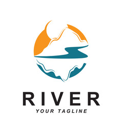 river logo vector with slogan template