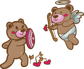 cute bear couple love valentine 