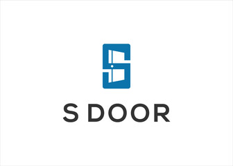 S letter with Door symbol logo design vector template