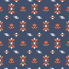 Japanese Petal Motif Vector Seamless Pattern