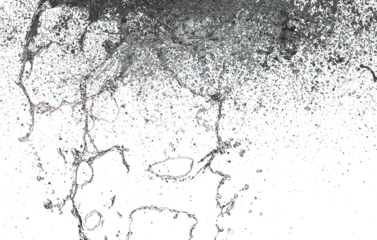 Blur Defocus Image of Water hit wall ground, explode into drop droplet. Amount Water attack impact and fluttering in air explosion. Stop motion freeze shot. Splash Water for texture elements