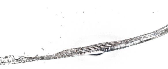 Shape form pouring of Water line fall to tube pine water in air and stop motion freeze shot. Pour Throw Water for shape line texture graphic resource elements, black background isolated