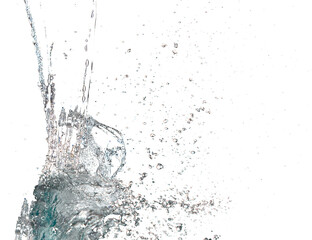 Water hit wall ground, explode into drop droplet. Amount Water attack impact and fluttering in air...