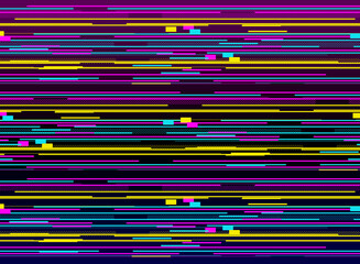 カラフルな線のグリッチノイズ調シームレスなパターン