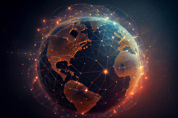 Obraz premium Global Connection Lines - Data Exchange