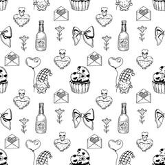 Valentine's day sweet love seamless pattern