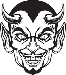 Cartoon scary devil head mascot