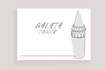 galata tower istanbul famous city symbol line art design