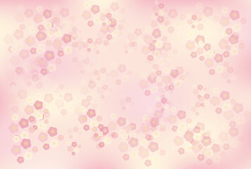 背景素材　たくさんの可愛い梅の花