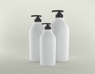 3D Rendered Bottles Mockup Template